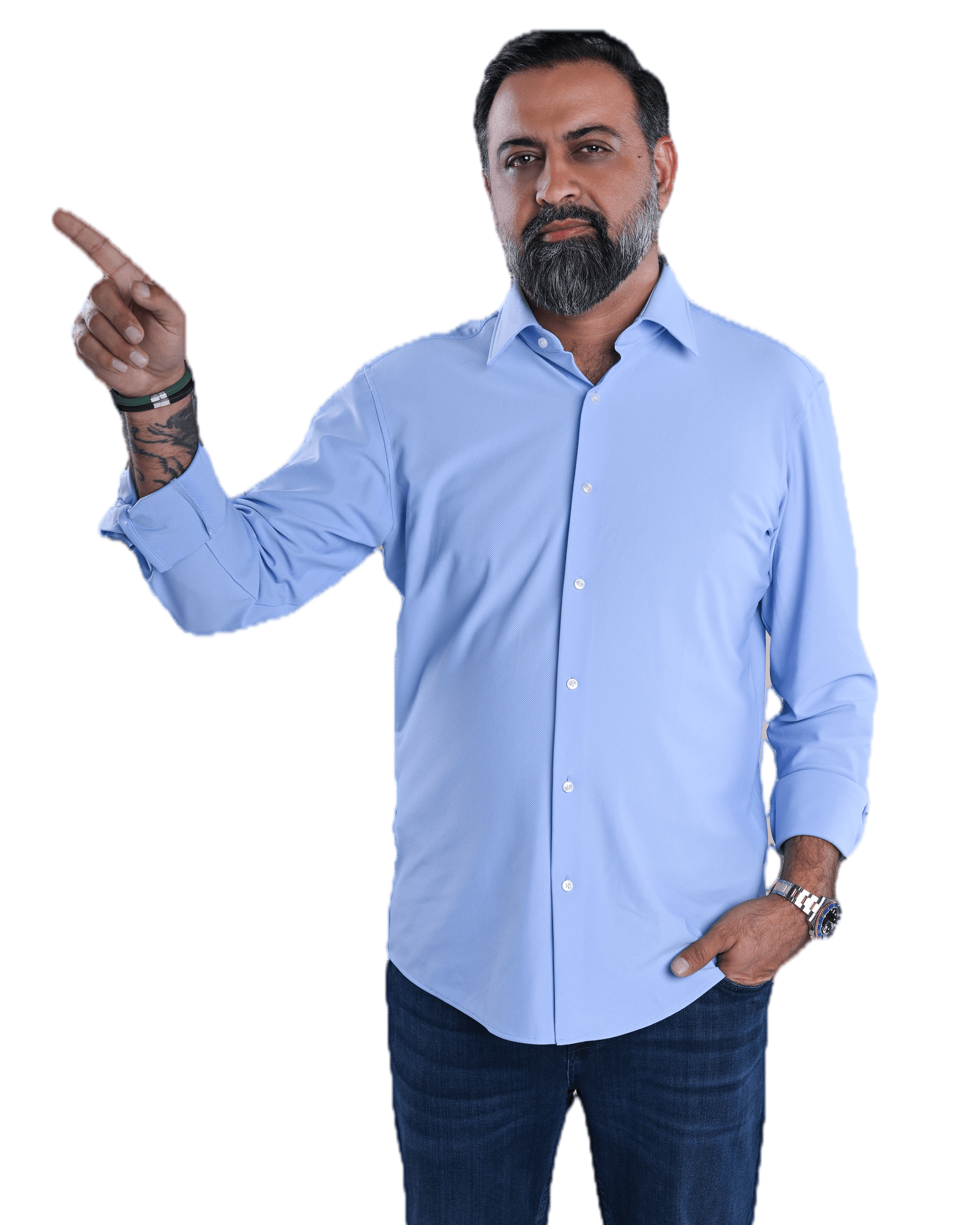 Shahram Sondi in a blue shirt.