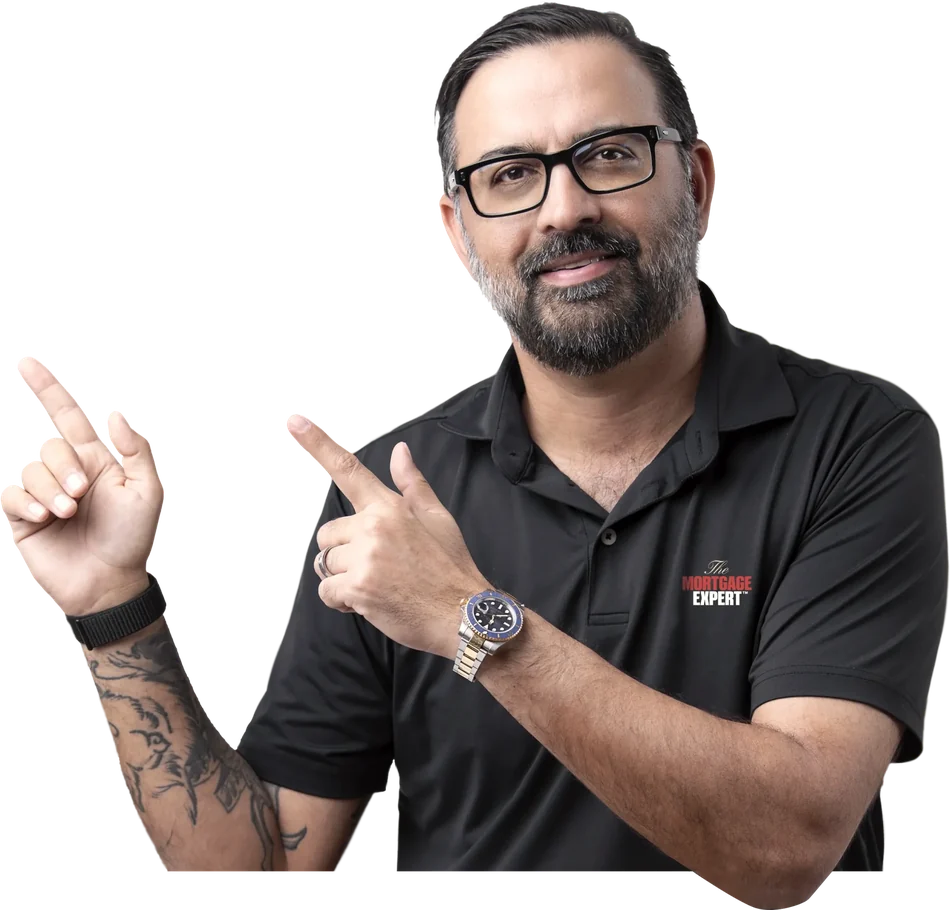 Shahram Sondi, founder of The Mortgage Expert, pointing