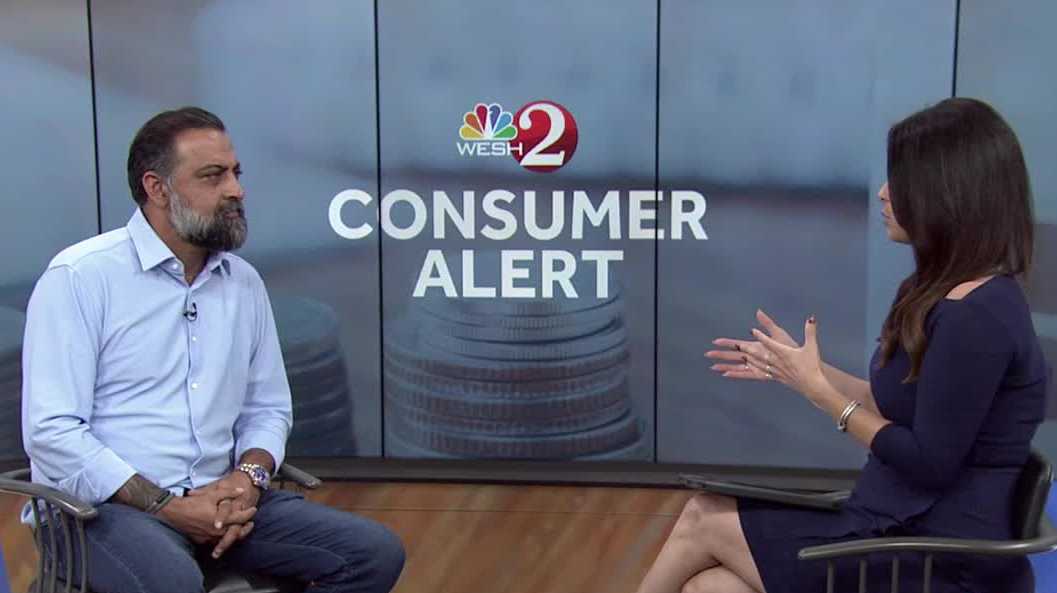 Shahram Sondi speaking with WESH 2 anchor Michelle Imperato about mortgage rates
